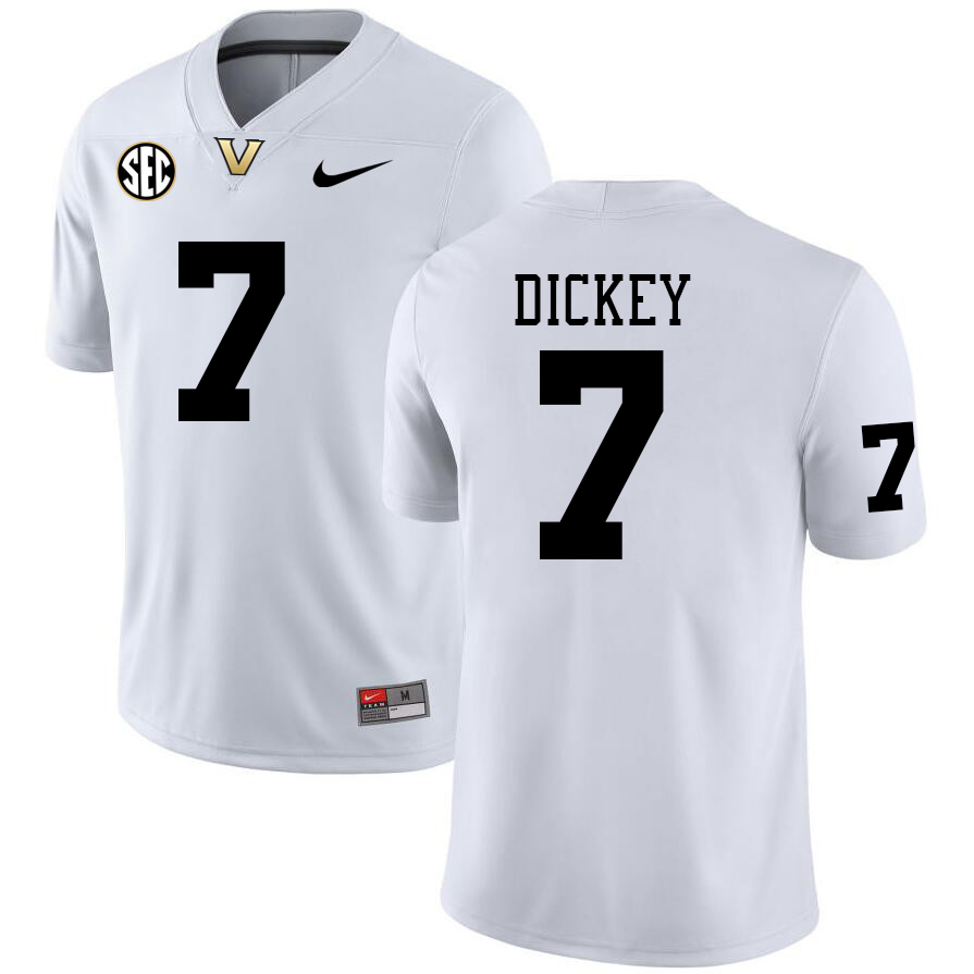 Vanderbilt Commodores #7 Drew Dickey College Football Jerseys Sale Stitched-White